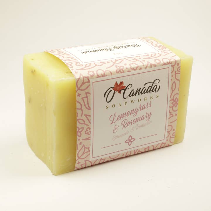O'Canada Zeepbar met citroengras en rozemarijn voor wholesale door O'Canada Soapworks Inc