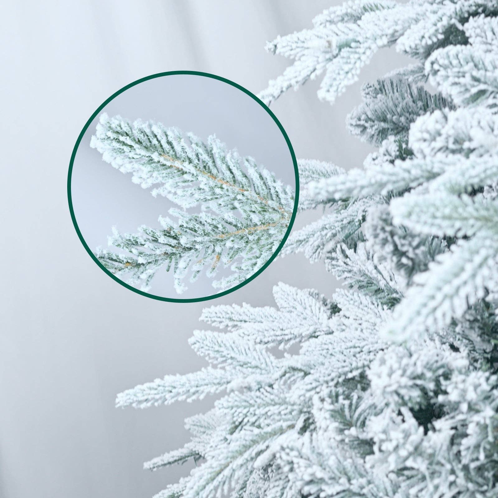 39F Inc. - Vente Sapin de Noël artificiel - Sapin de Noël floqué de 2,3 m avec 650 lumières et support en métal13