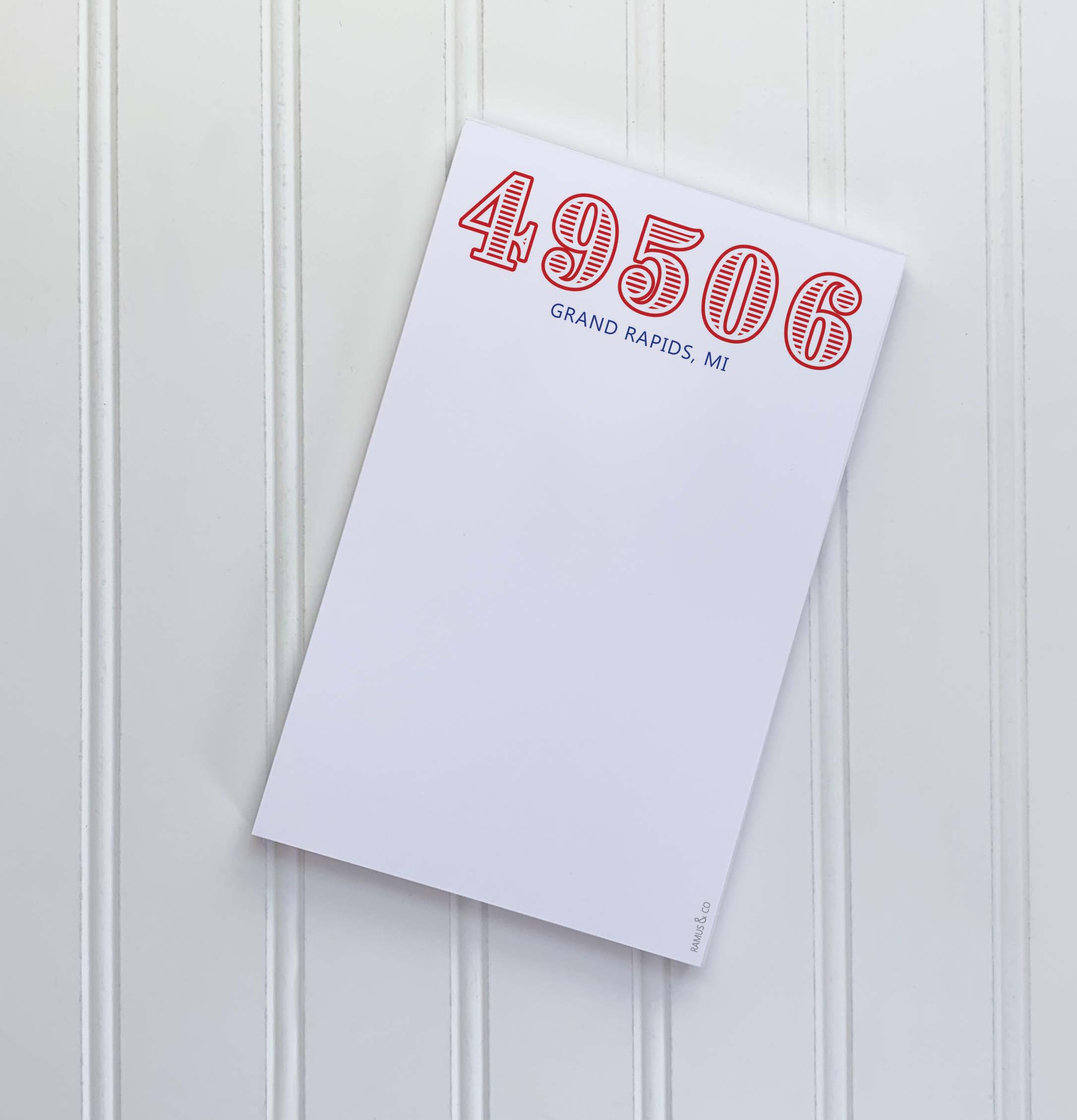 BLOC-NOTES PERSONNALISÉ Zip Code + Ville pour la vente par Ramus & Co.