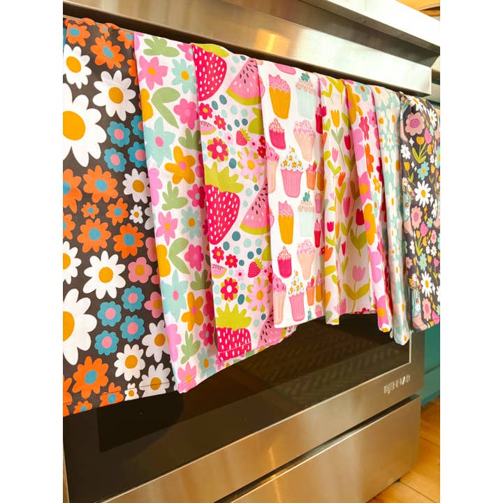 Elle Nicole - Vendita all'ingrosso Strofinacci - Strofinaccio in Cotone - Fiori Retrò *nuovo e migliorato!*8