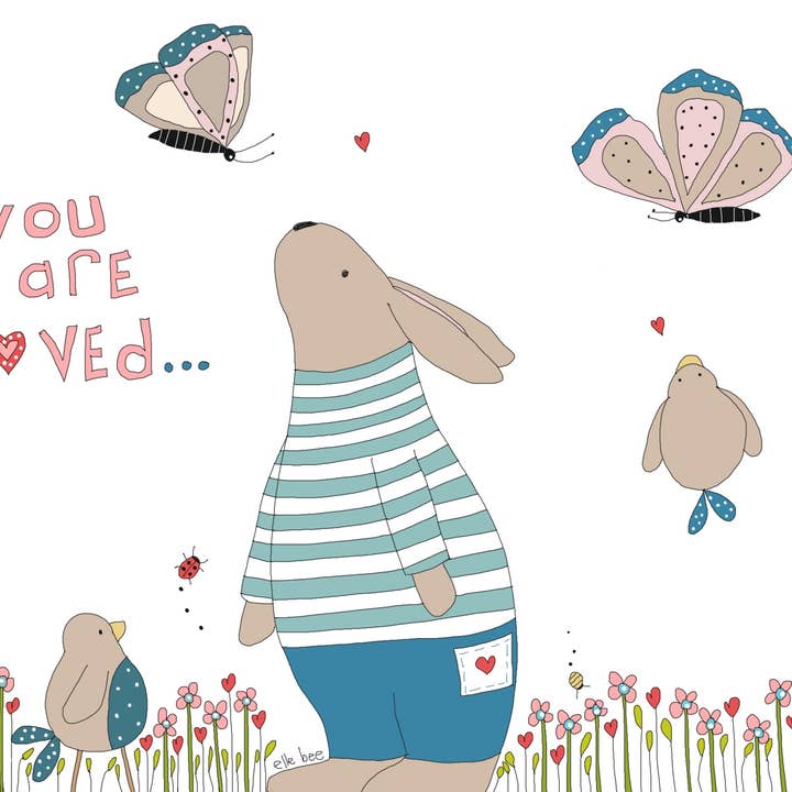 Carte de vœux « Tu es aimé » pour la vente par Elle Bee Art Studio