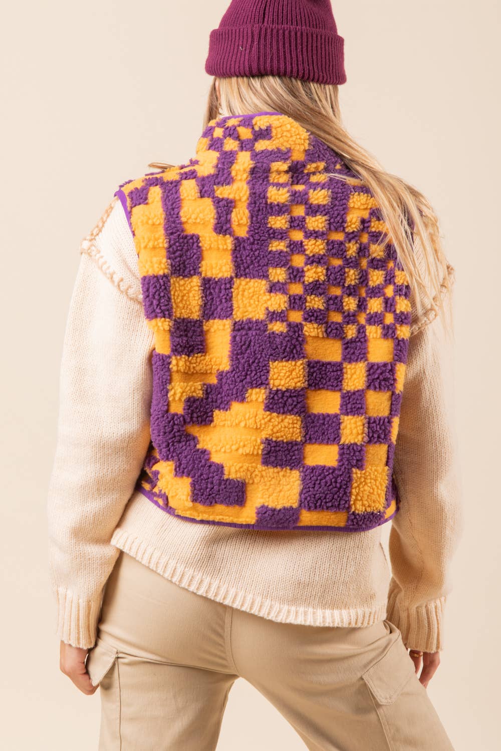 VERY J – Engroshandel Vest - Dame – NJ90128-trykt sød fleece vest2