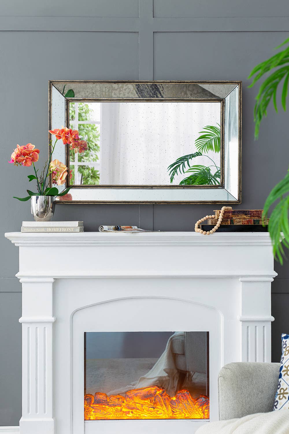 A&B Home Group Inc. - Wholesale Wall Mirror - 27.6x3.2x43.3" MDF Antiqued Beveled Wall Mirror8