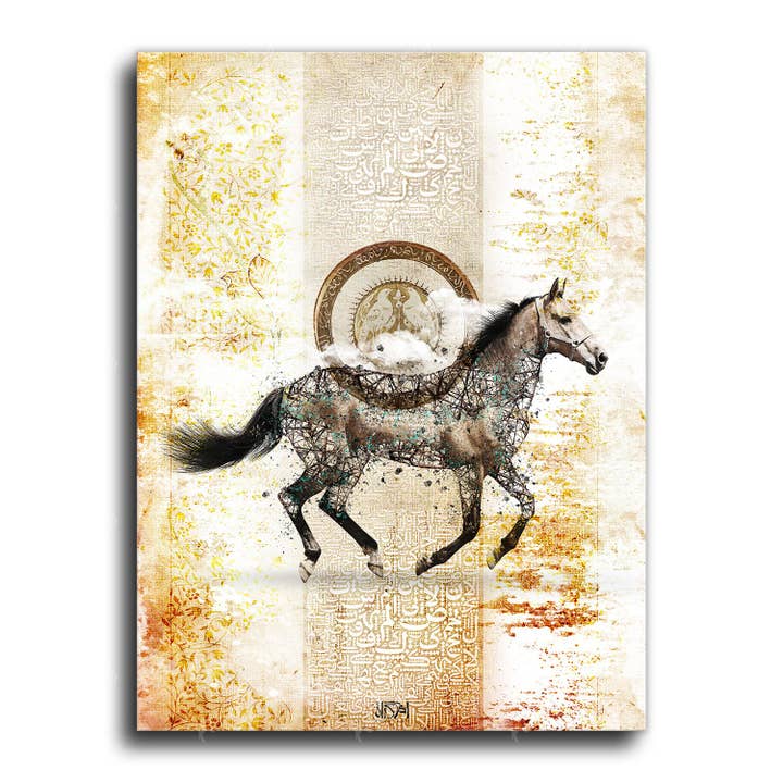Impression sur toile Running Into the Dream | Art mural contemporain persan | Art du Moyen-Orient | Art persan | Cadeau persan pour la vente par Artorang