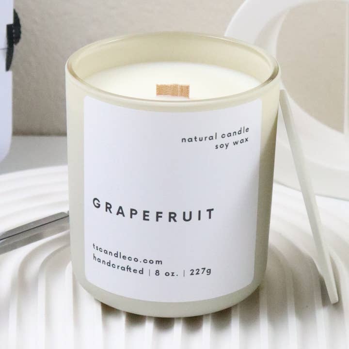 Classic Candle 8 oz. Matte Cream | Wooden Wick | Cotton Wick for wholesale by Three Springs Candle Co.
