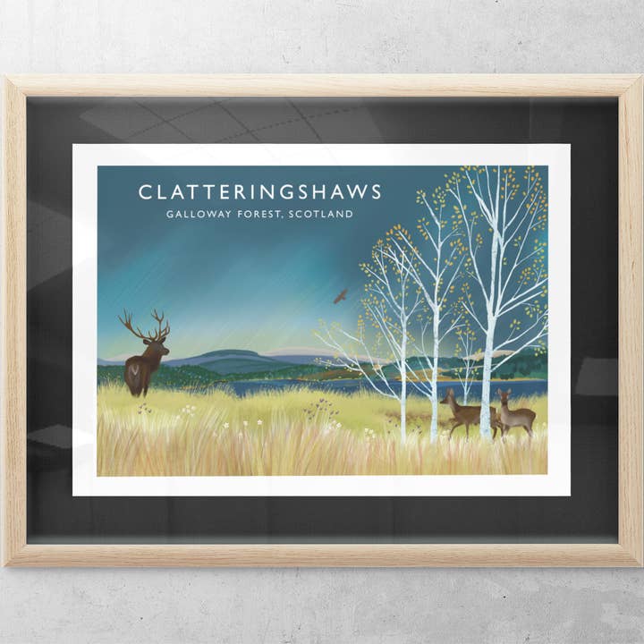 Klatteringshaws. Galloway Forest Park - Skotsk rejseplakat for engroshandel hos Galloway Arts