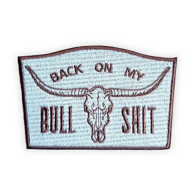 Dozer Custom Trucker Hats - Wholesale Patch - Back On My Bullshit Embroidered Iron-On Trucker Hat Patch0