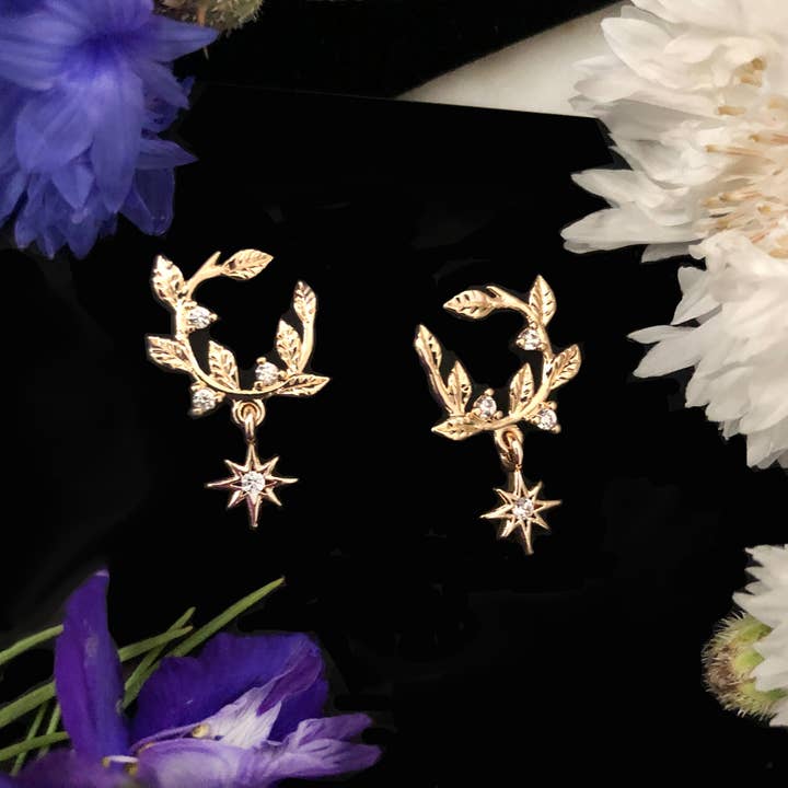 Memento Mori Designs NYC - Wholesale Dangle Earrings - Fairy Ring Earrings- Gold
