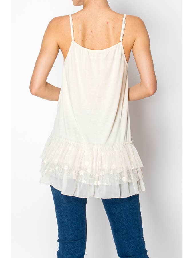 Origami Apparel ~ Lace and Crochet inspired - Wholesale Tank Top - Women's - 501-T14 BEIGE