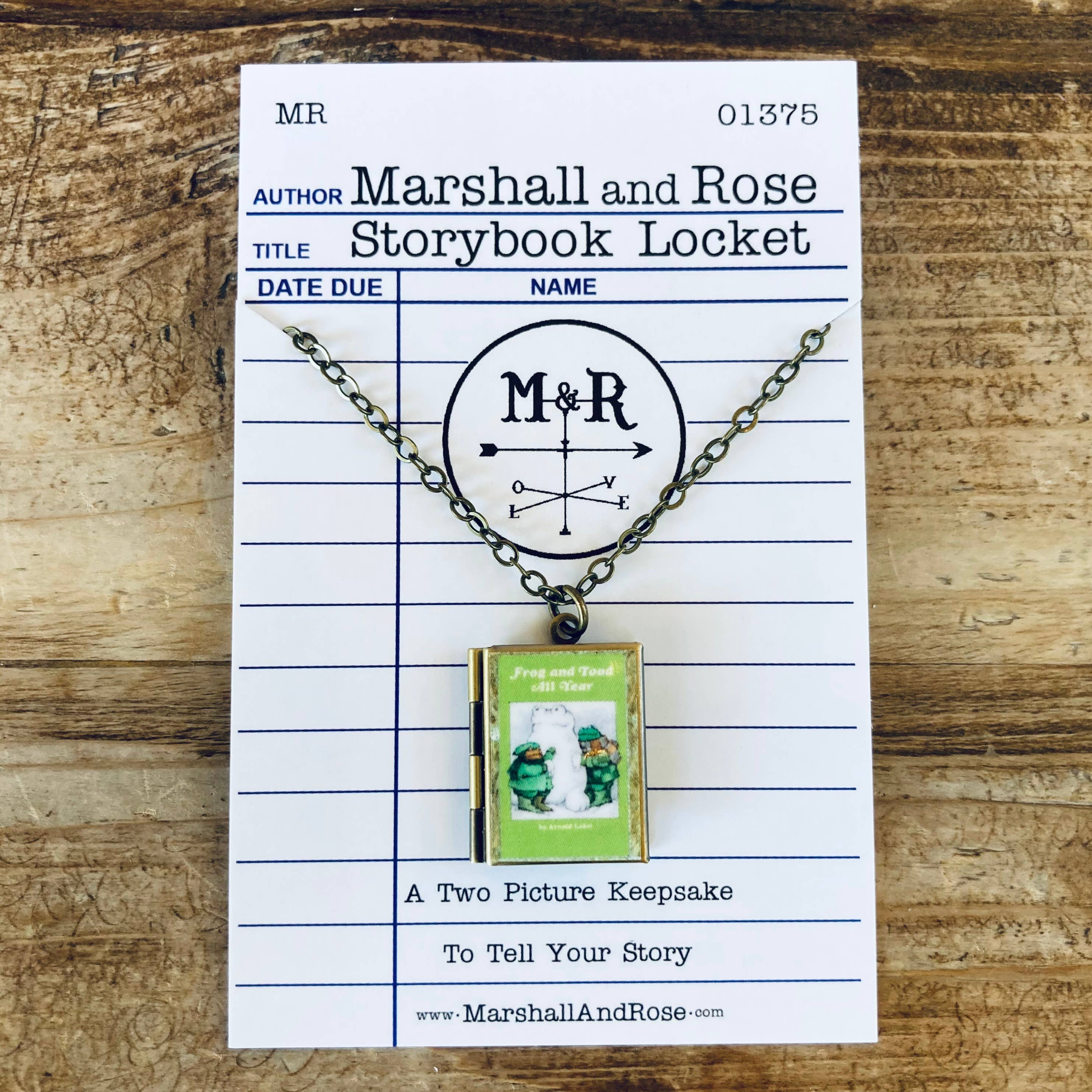 Marshall and Rose - Wholesale Locket Necklace - Book Locket Frog and Toad All Year