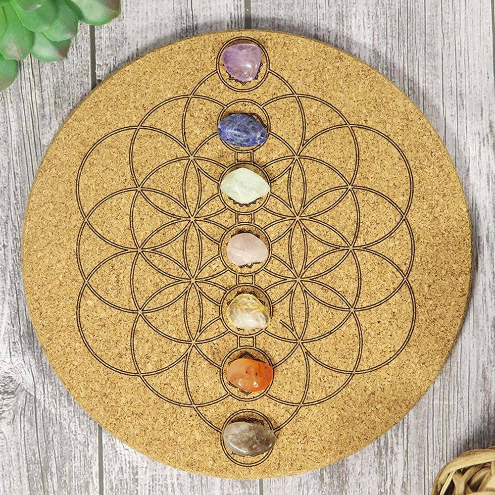 Natures Artifacts Inc - Vendita all'ingrosso Griglie di cristallo - Chakra Cork Crystal Grid | Griglia di cristallo1