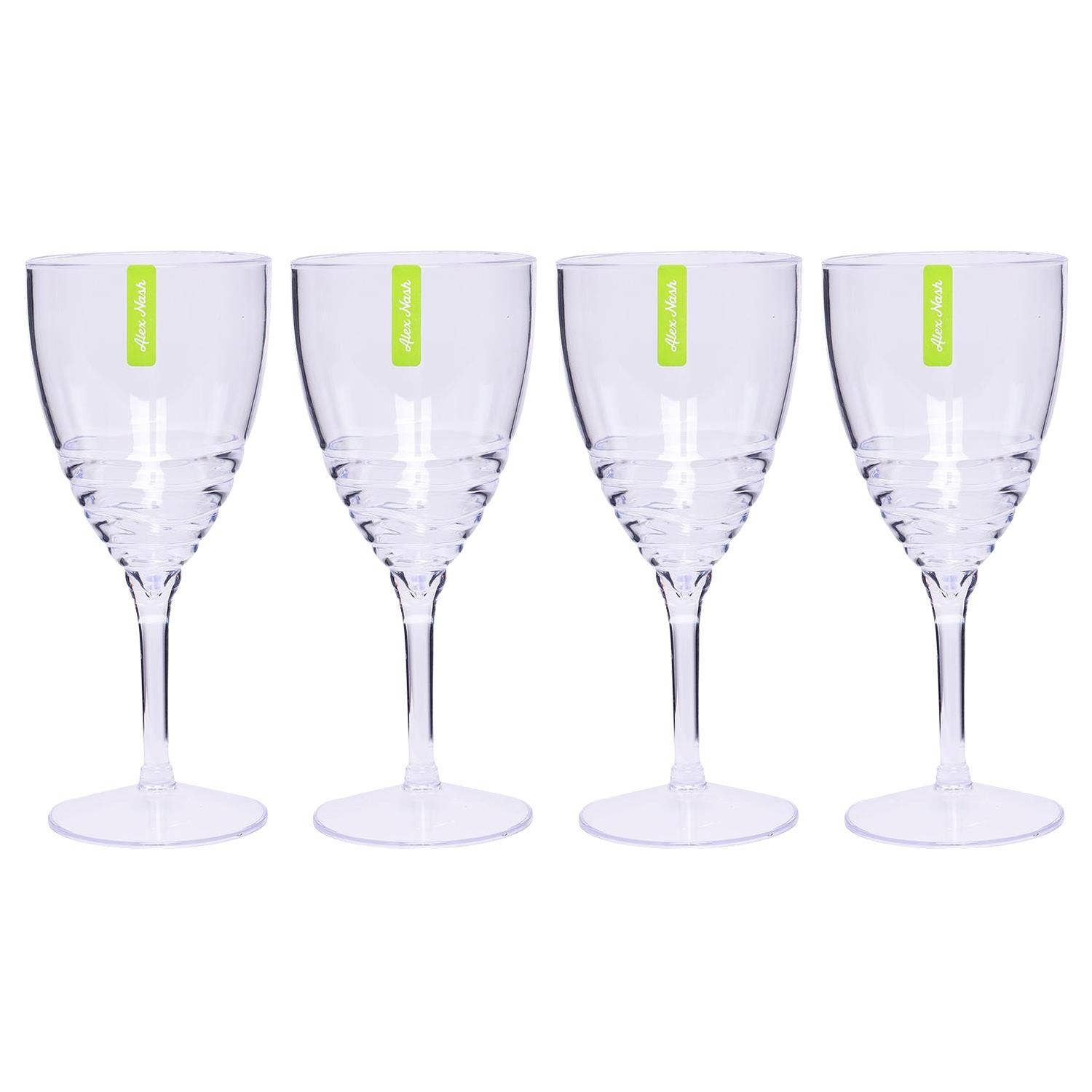 Daniel James – wholesale Wine glass – Pack of 4 Plastic Swirl Wine Glasses by Alex Nash0