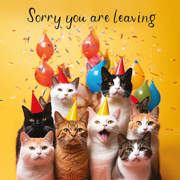 Sorry You'Re Leaving Card - Cats for wholesale by Hammond Gower Publications Ltd