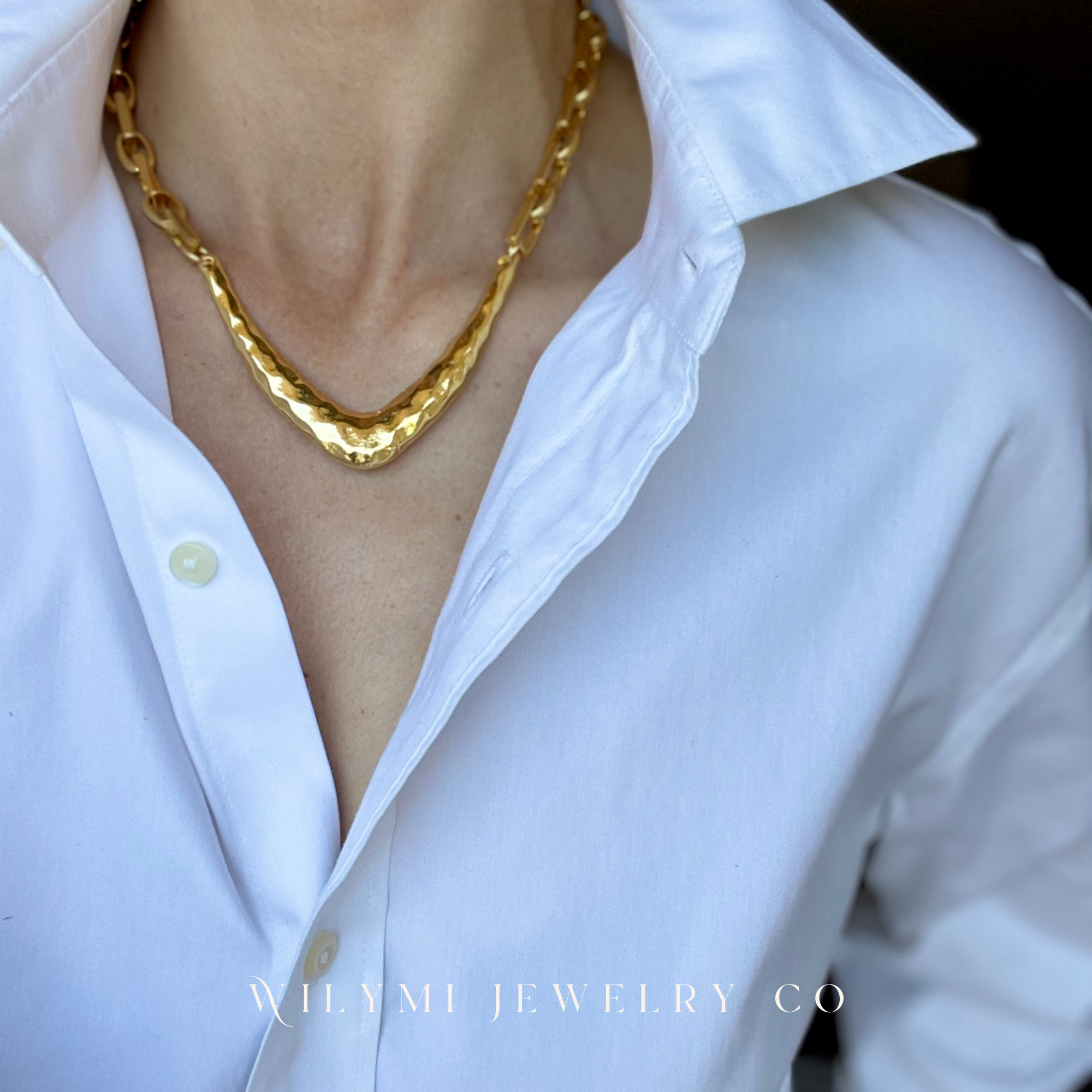 WILYMI Jewelry Co - Wholesale Link & Chain Necklace - Anchor Necklace | 24k Gold Filled | Custom Length8