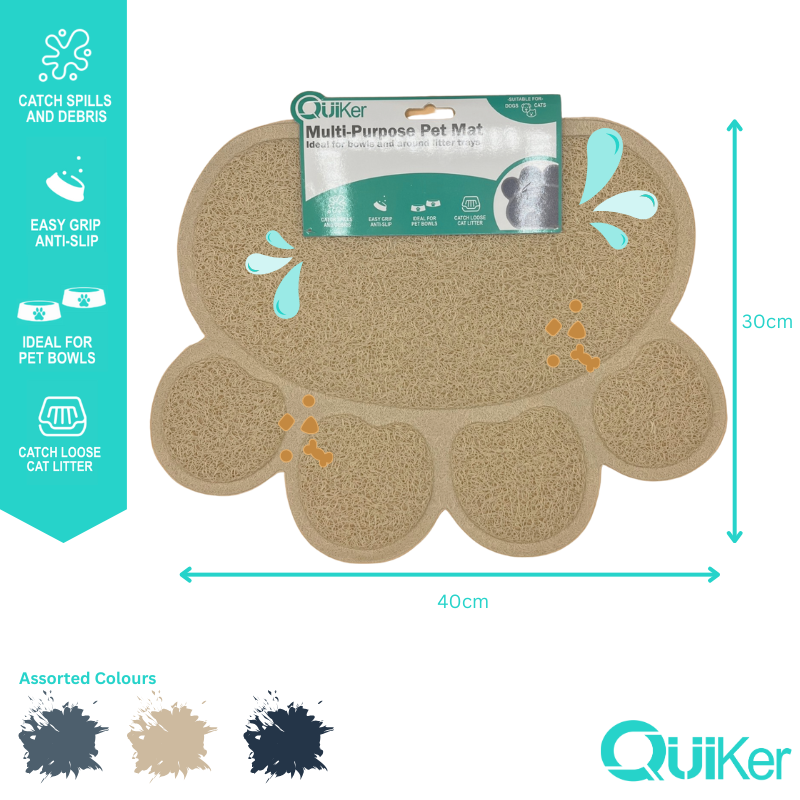 Quiker Pet Products - Wholesale Pet Food Mat - Dog - Multi-Purpose Pet Place/Litter Mat - 6 Pack inner2