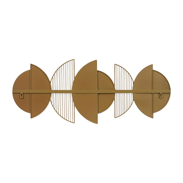 Sagebrook Home - Wholesale Wall Accent - Gold 36 in. Metal Novelty Half Circle Mirror Wall Decor