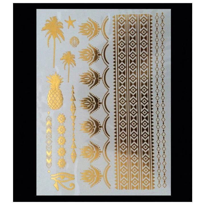 My Wholesale Warehouse - Wholesale Temporary Tattoo - Love Island Inspired Summer Festival and Beach Holiday Metallic Tattoos18