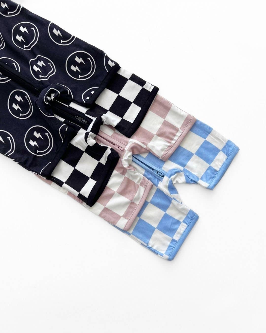 Lucky Panda Kids - Venta al por mayor Peto - Bebés - Mameluco corto de bambú para bebé | Cuadros azules8