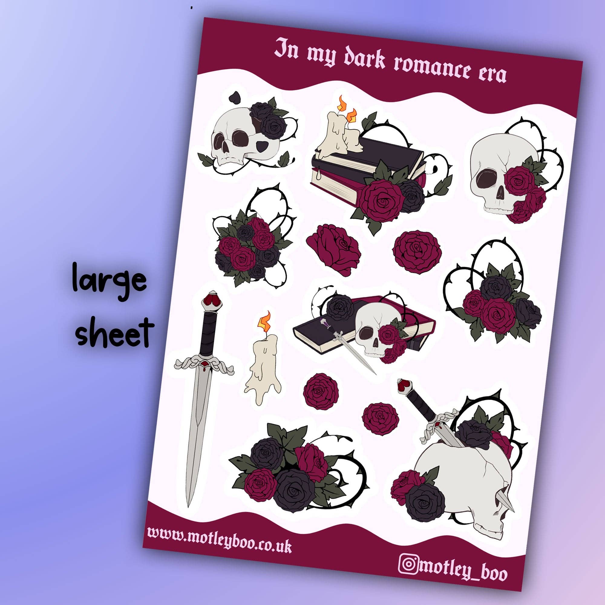 Motleyboo - Wholesale Sticker - In my dark romance era sticker sheet, bookish stickers3
