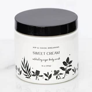 Sweet Cream Sugar Body Scrub for wholesale by Hip & Chick Organiks