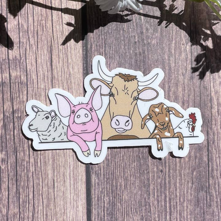 Farm-ily Farm Animal Adesivo Impermeáveis/Ímã por atacado de JG Sticker Shop
