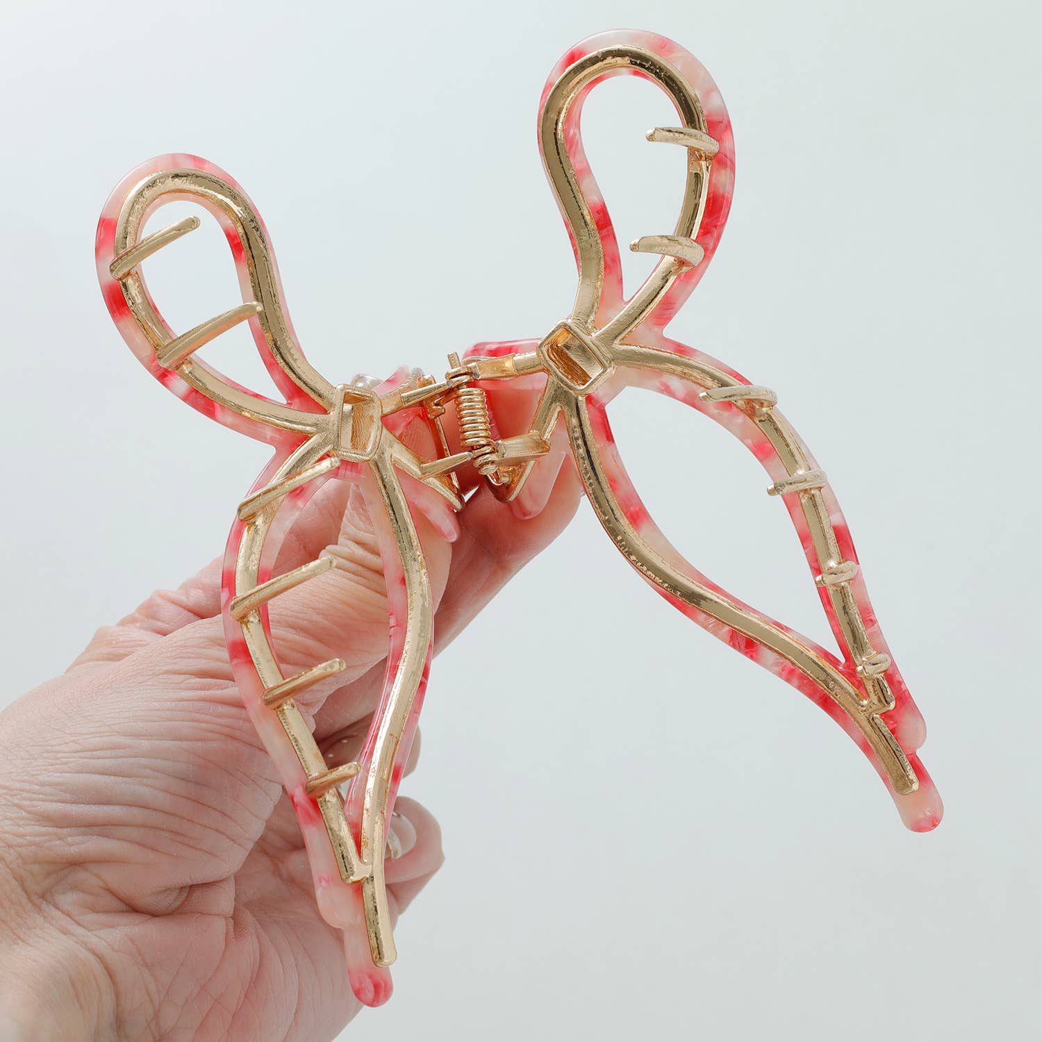 Blandad Sabrina Rosé | Stor hårklämma med metallrosett för wholesale på Faire3