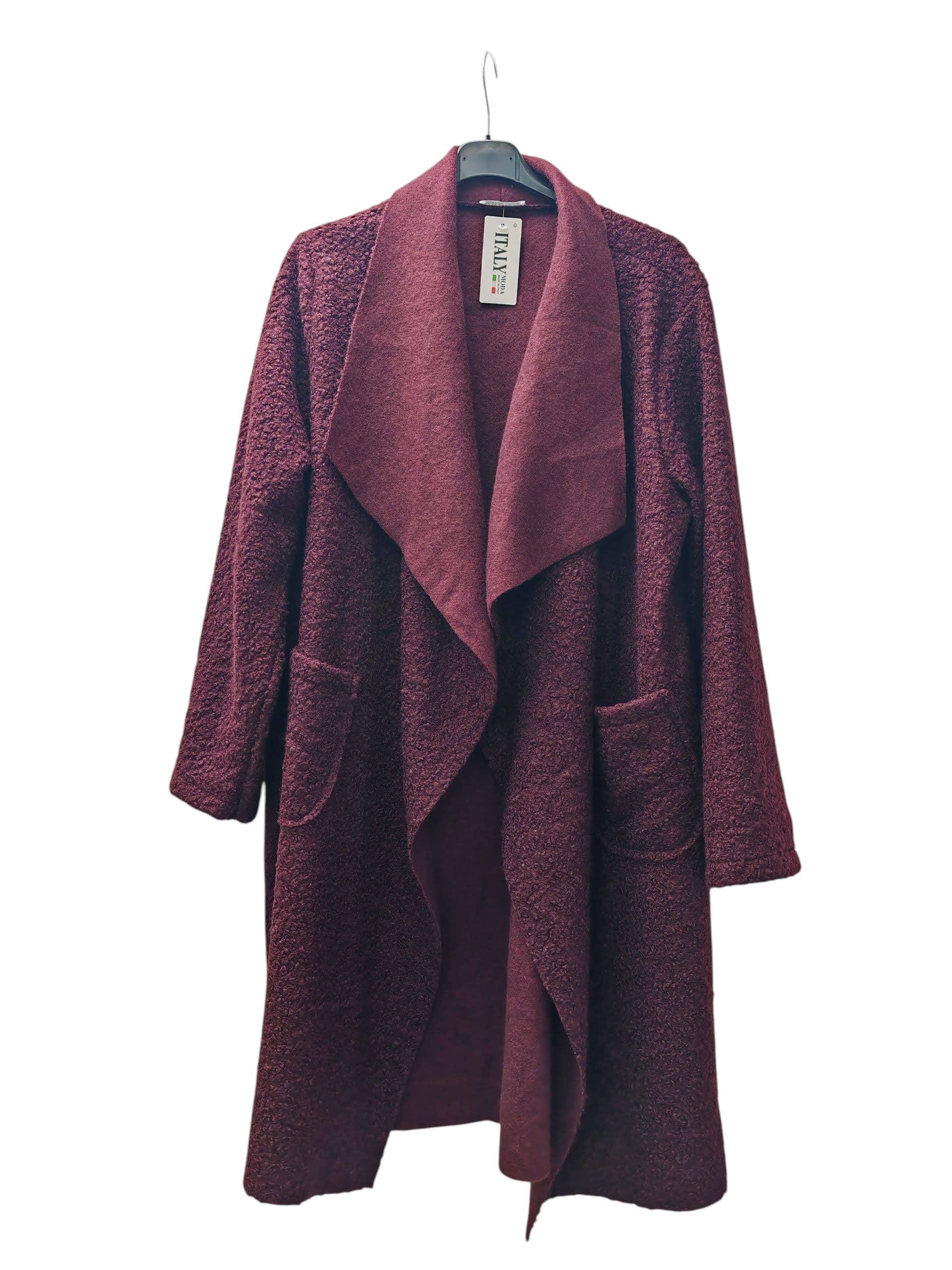 Superbia - Vendita all'ingrosso Cappotto - Donna - Nuovo cappotto italiano morbido taglia unica a cascata con due tasche8