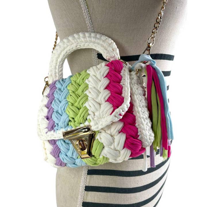 Chenson & Gorett - Wholesale Top Handle Bag - Women's - Cotton and Crochet Handbag for Women with Fringe4