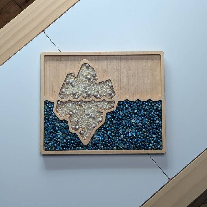 Eisberg-Szene-Sinnes-Spieltablett für den Großhandel von Carved Together Co