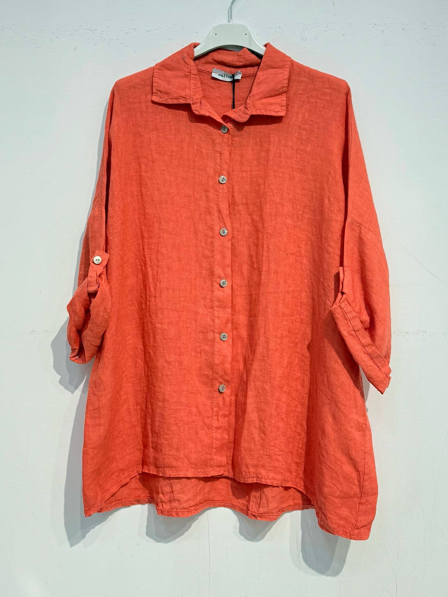 NOELINE – Großhandel Hemd mit Button-down-Kragen – Damen – 20090U Leinenhemd11