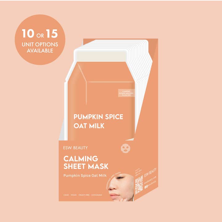 ESW Beauty - Wholesale Skincare Face Mask - Pumpkin Spice Oat Milk Calming Filled PDQ Display