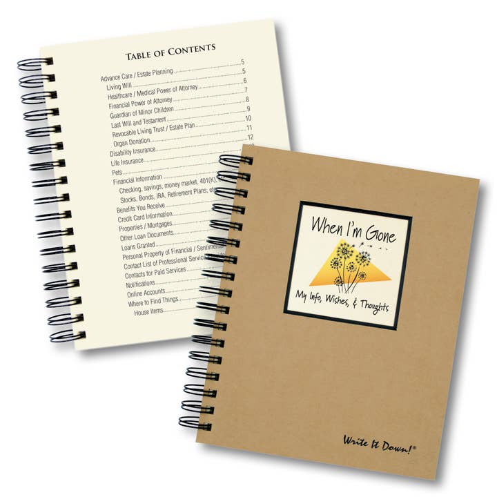 When I'm Gone Journal - Final Wishes (Kraft) for wholesale by Journals Unlimited