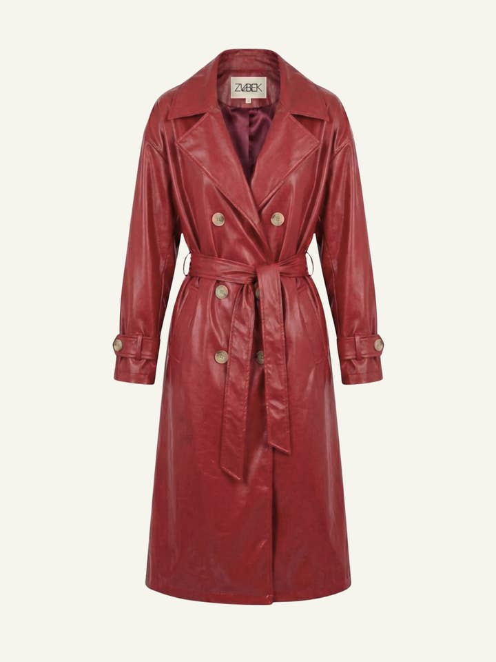 Trenchcoat - Burgundy Red for engroshandel hos Mellow