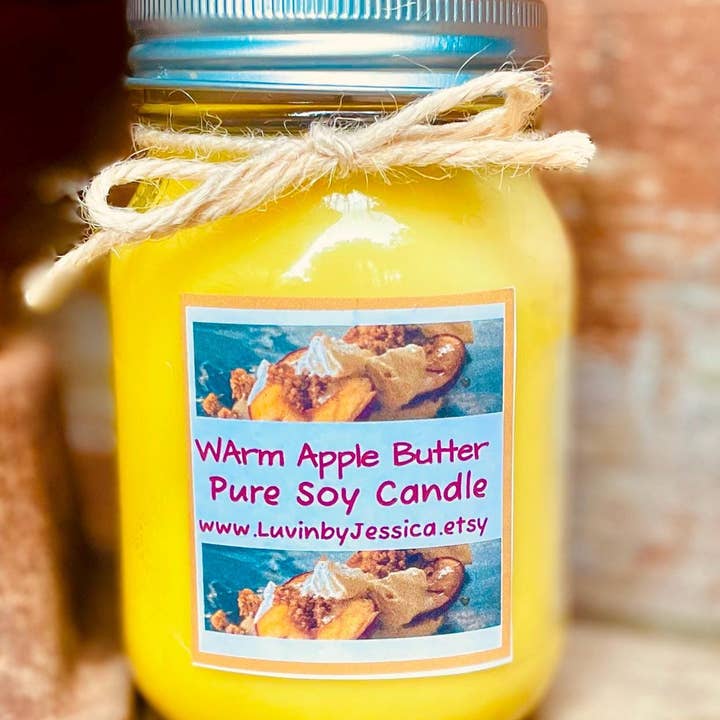 Vela de Soja con Aroma a Mantequilla de Manzana - Regalos de Otoño y Navidad #2 para venta al por mayor de LuvinbyJessica.etsy.com