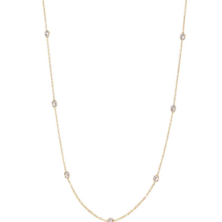 zirkon halsband - 81 cm - guldpläterad för wholesale av Buganto