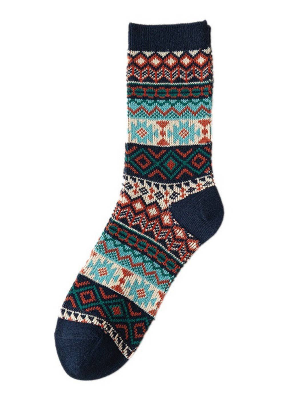 Funkyrel® Atzbranding Limited - Vendita all'ingrosso Calzini - Donna - Rufia - Calze Invernali Boho Retro a Metà Polpaccio4