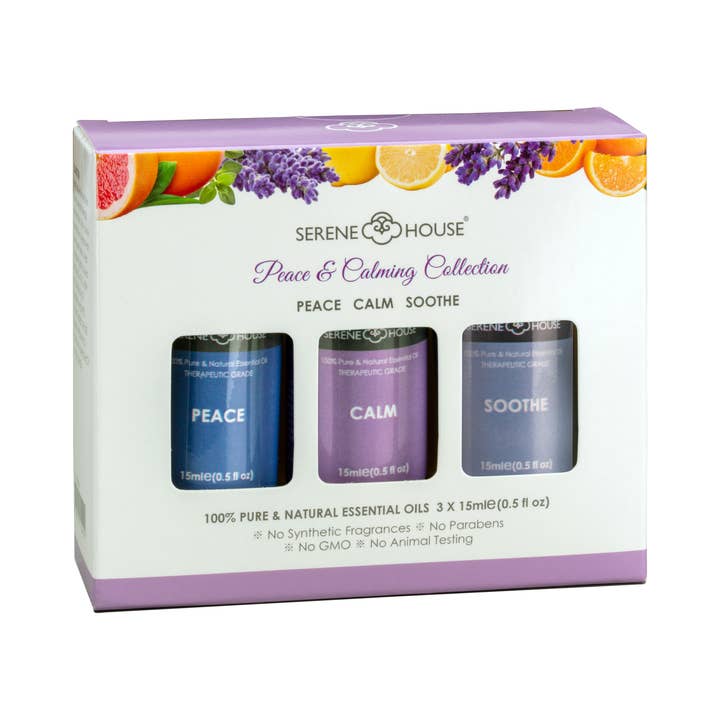 SERENE HOUSE - Wholesale Essential Oil - Peace & Calming Set 100% Natural Essential Oil 15ml Gift Set
