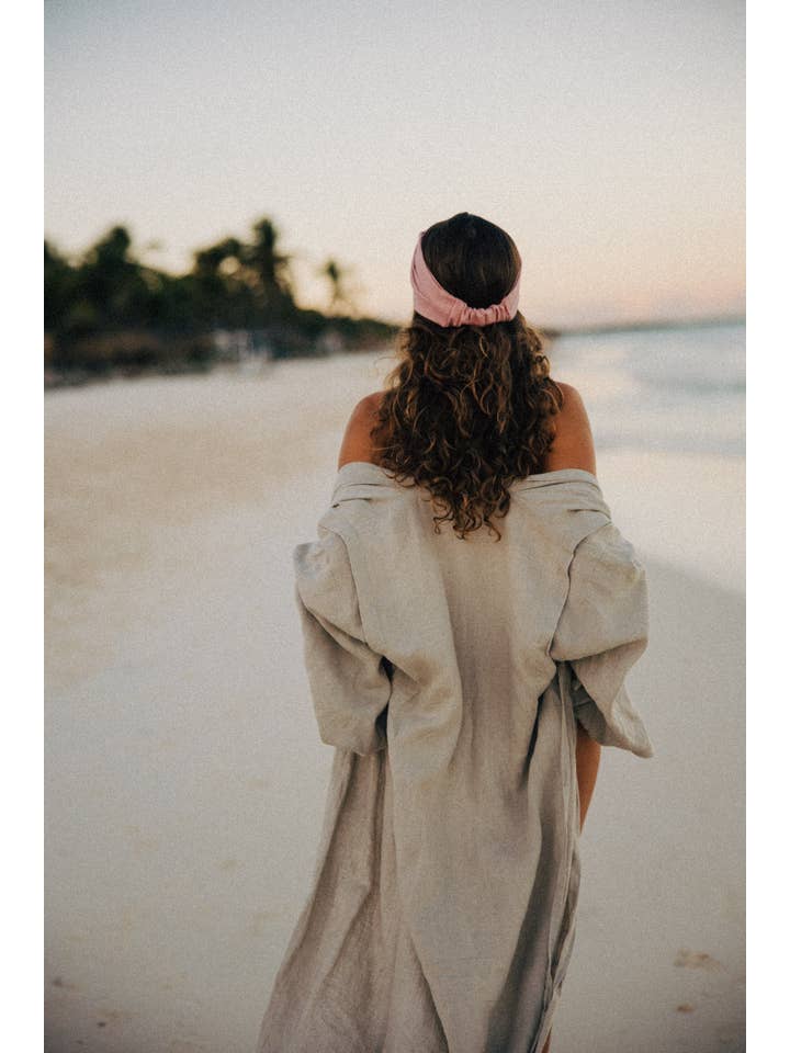 Beige Linen Natural Yukata Kimono for wholesale on Faire2