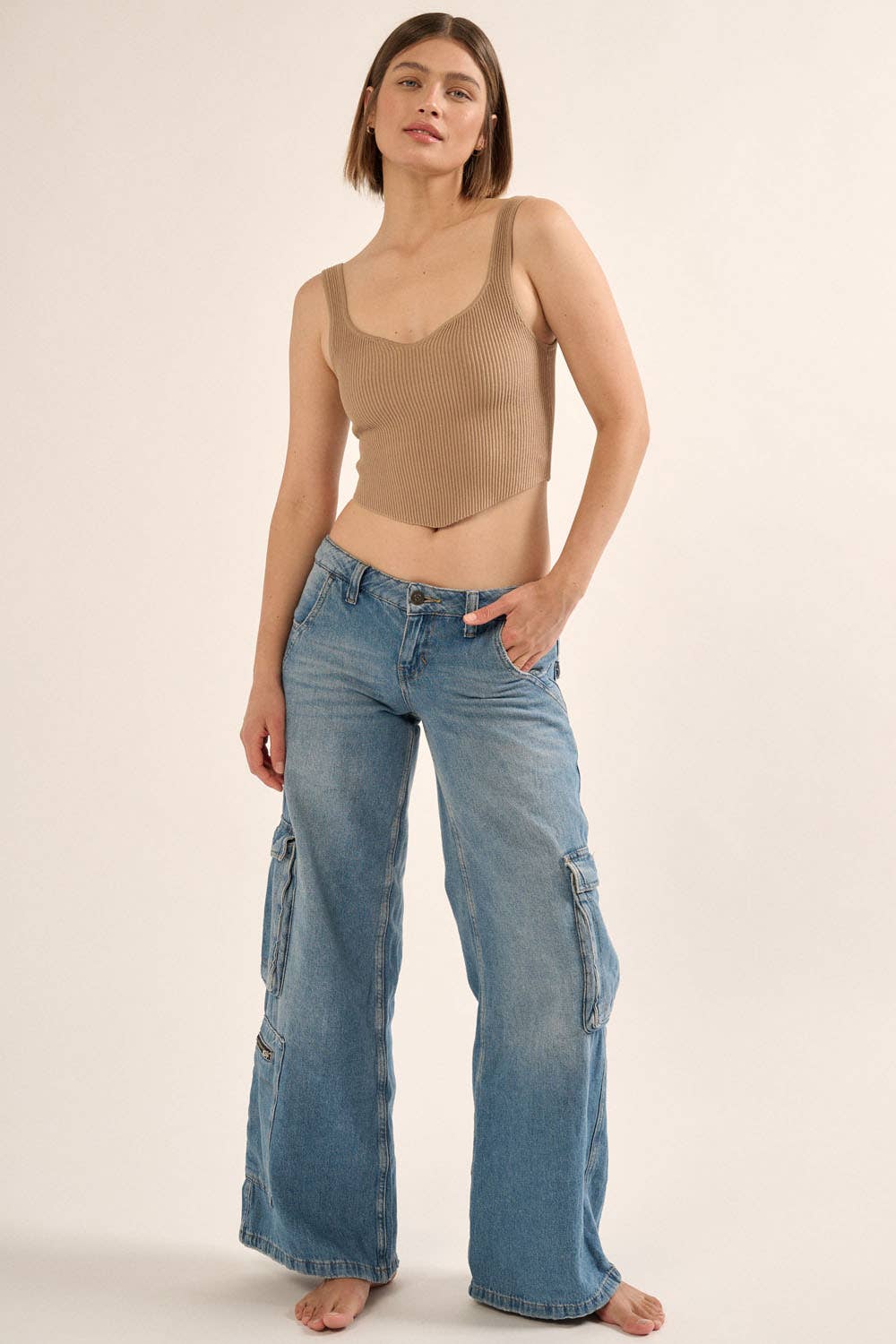 Promesa USA - Vendita all'ingrosso Canotta - Donna - Canotta con scollo rotondo in maglia a costine Shaper Fit5