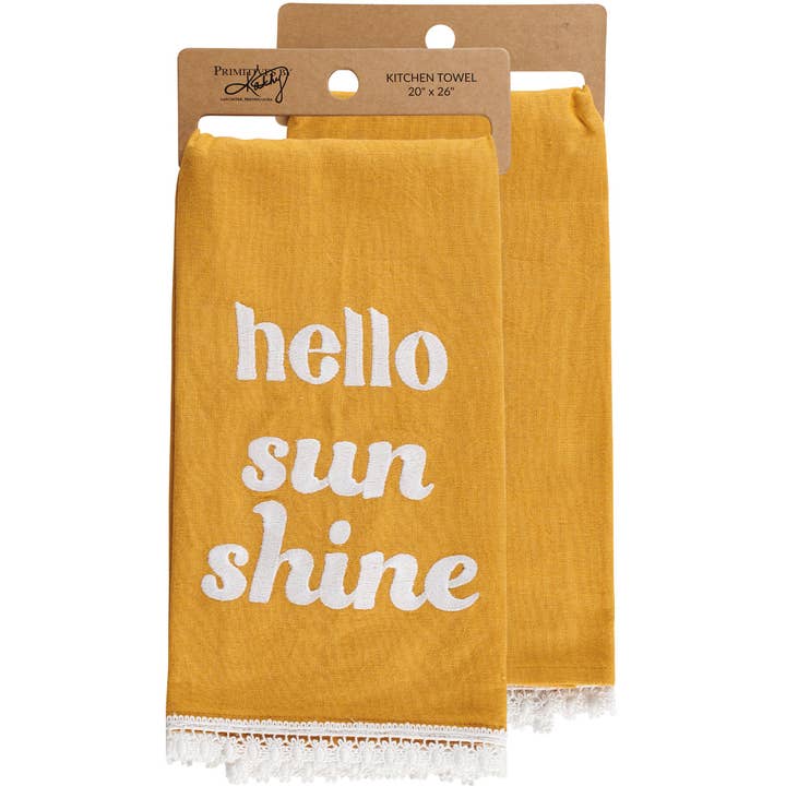 Hello Sunshine Kitchen Towel for wholesale by Primitives by Kathy