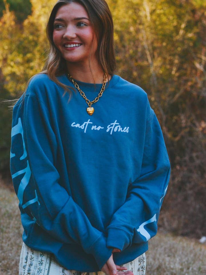 Forgiven Blue Sweatshirt for wholesale by Southern Bliss Co.