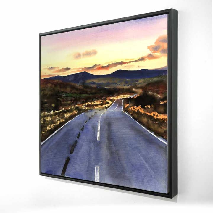 Blue Contemporary Canvas - on the Road to Scotland | Decor for wholesale by BEGIN HOME DECOR