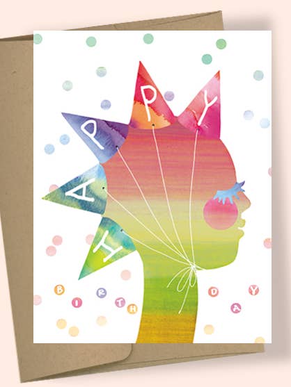 VERJAARDAG MOHAWK AQUAREL WENSKAART voor wholesale door Studio Masha D'yans