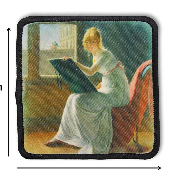 Mini chefs-d'œuvre écusson thermocollant | Jeune femme dessinant pour la vente par Second Star Society