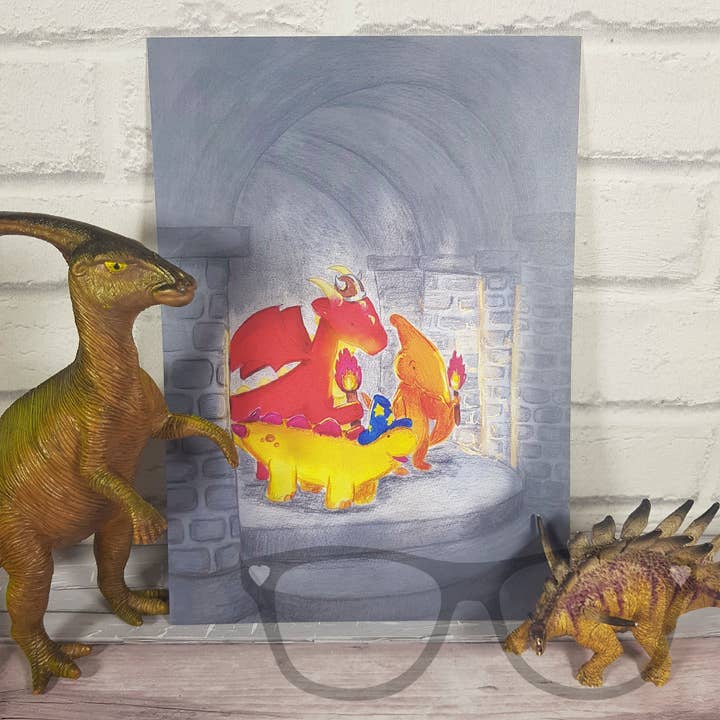 Fantasy Tabletop Game Dinosaur Art Print for wholesale by Mini Geek Boutique