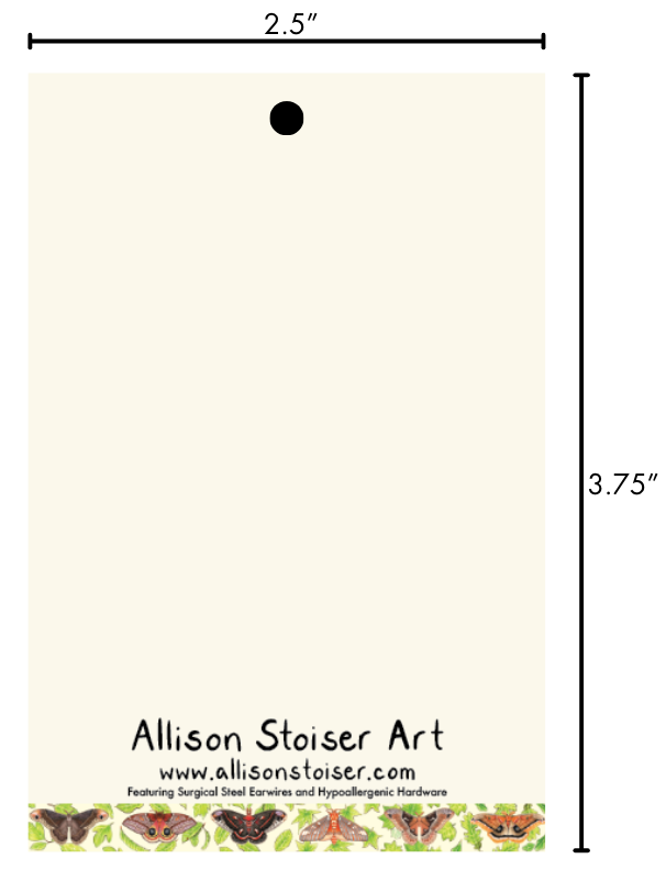 Allison Stoiser Art - Wholesale Dangle Earrings - Acrylic Rosy Maple Moth Earrings1