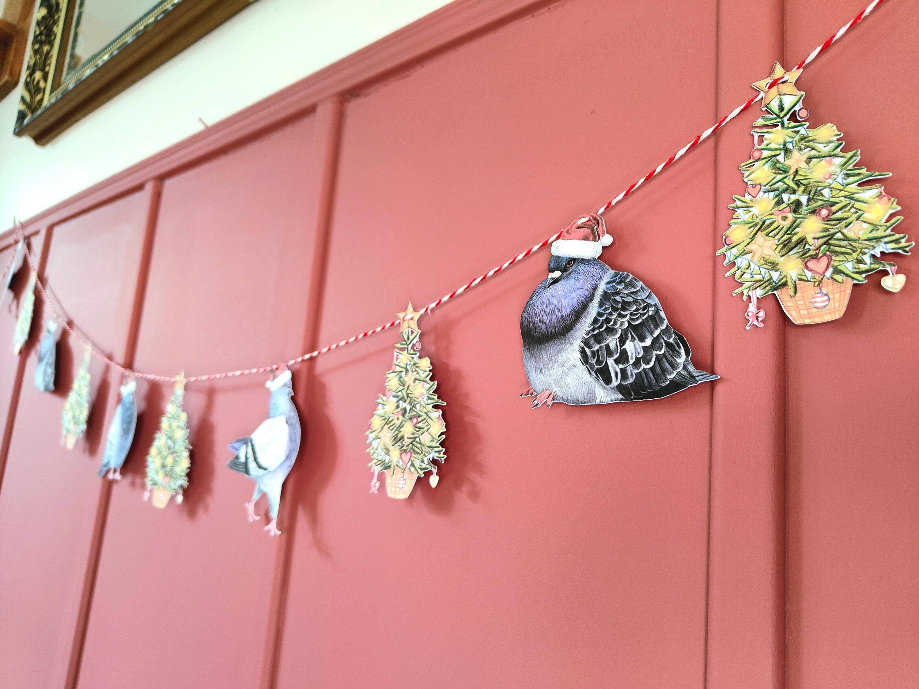 Beth Goodwin Designs - Wholesale Bunting/Garland - Pigeon Christmas Bunting Paper Decorations on Twine4