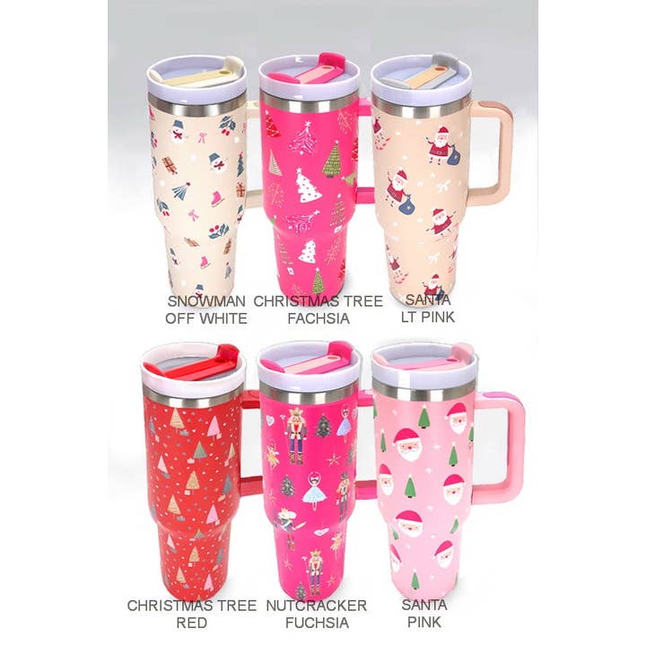 JOSSLYN by wall to wall - Wholesale Insulated Mug/Tumbler - 40oz STAINLESS STEEL TUMBLER CHRISTMAS | TB40OZ