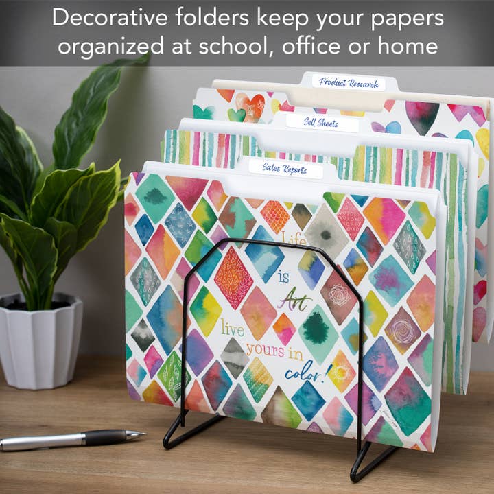 Conimar Promotions - Wholesale Folders - Colorful 6pk Asst. Decorative Reusable File Folders 2