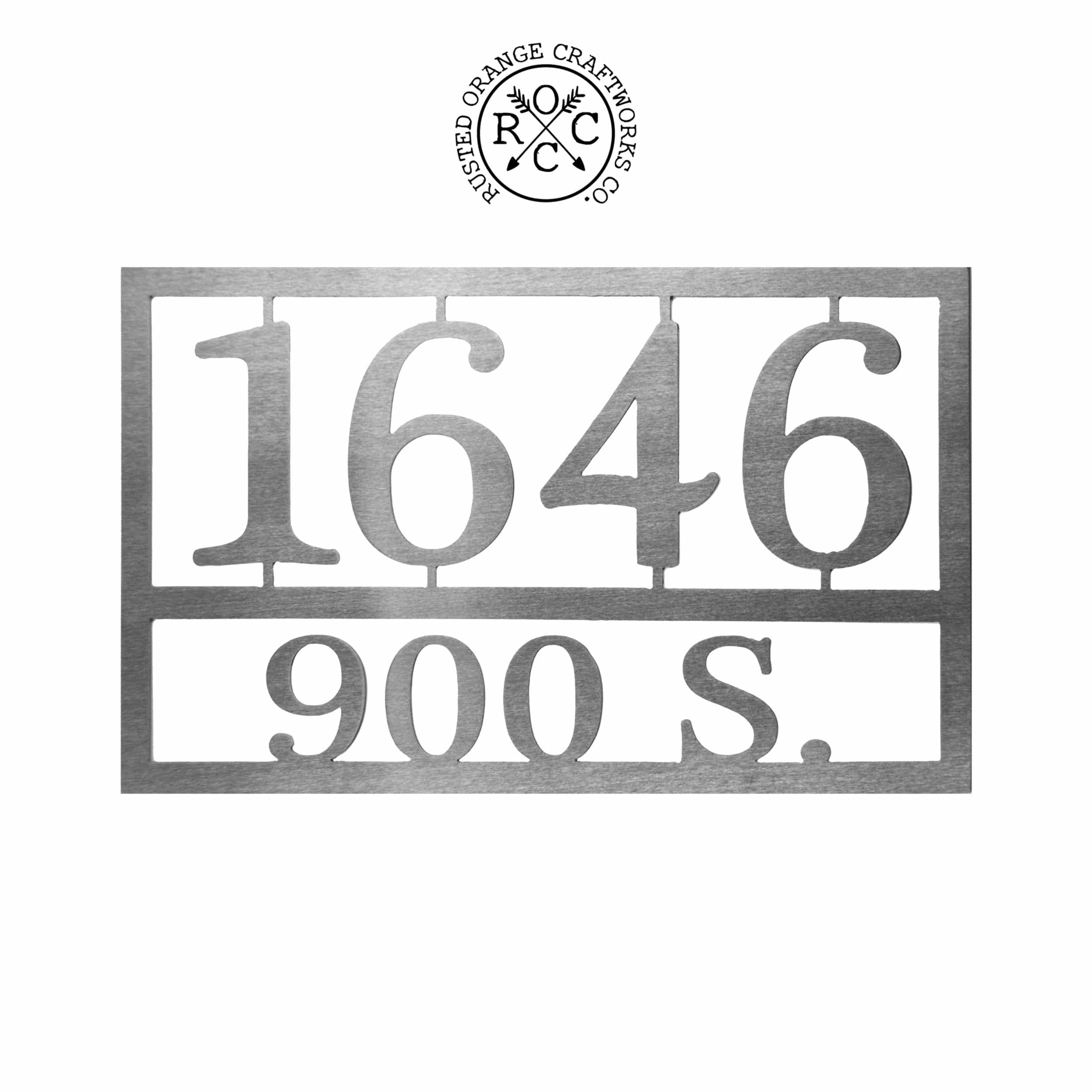 Rusted Orange Craftworks Co. - Wholesale Sign - Home Address Plaque - 3 Sizes - Personalized Metal Street Name and House Numbers Sign6
